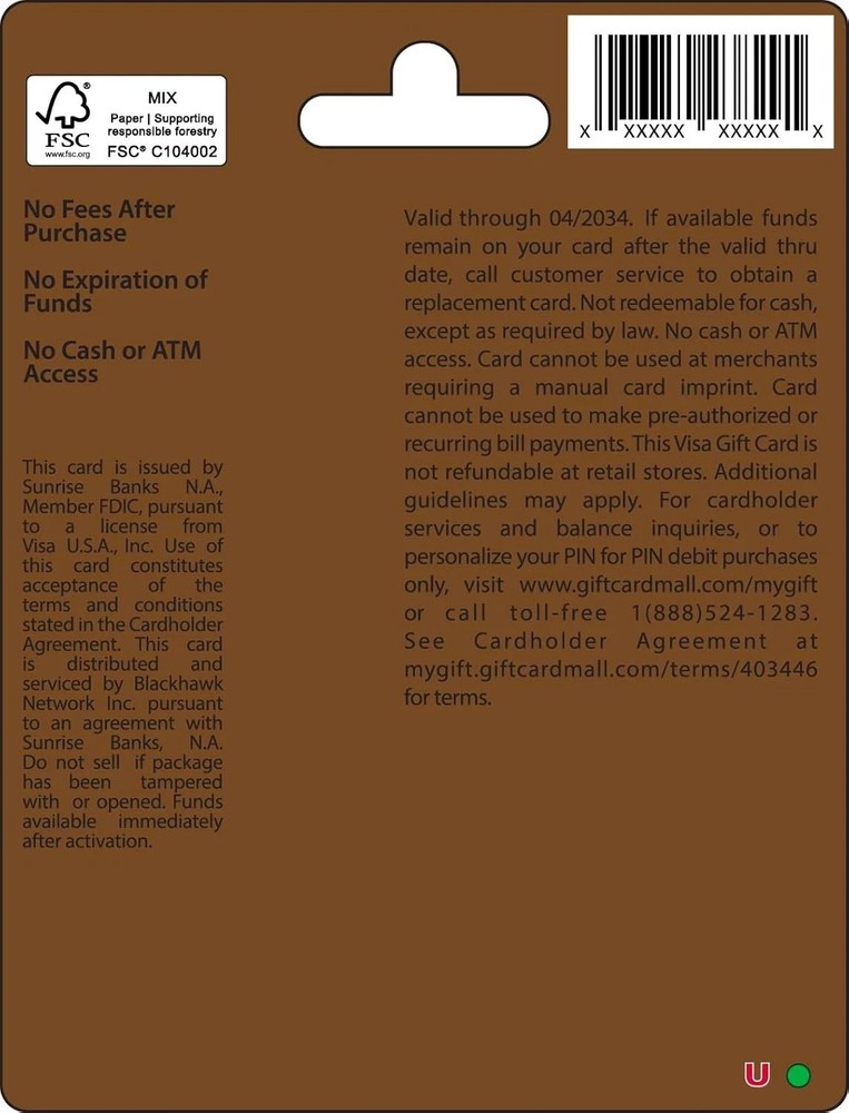 Visa $25 Gift Card (plus $3.95 Purchase Fee)