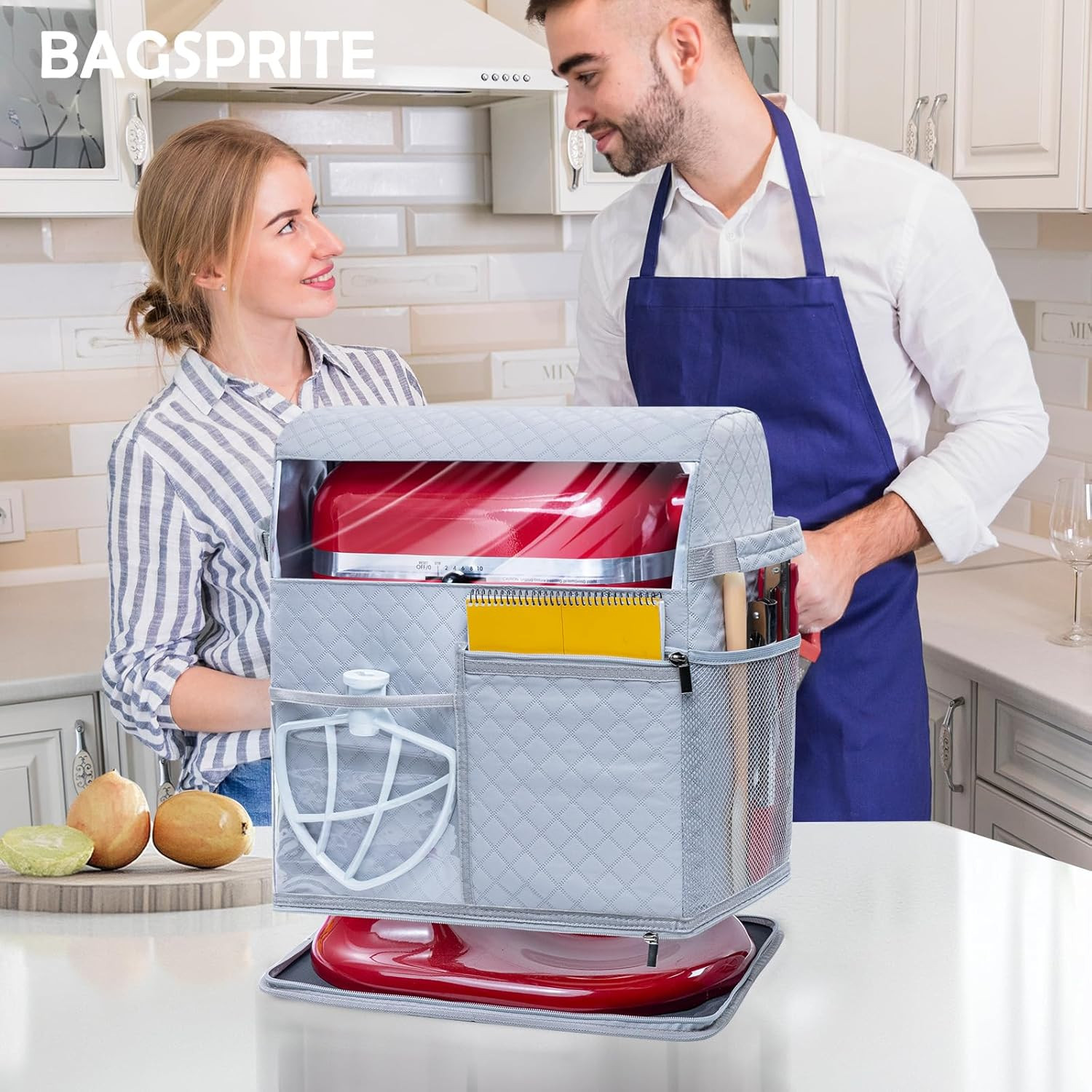 Stand Mixer Cover with Detachable Appliance Sliders Base Compatible with Kitchen