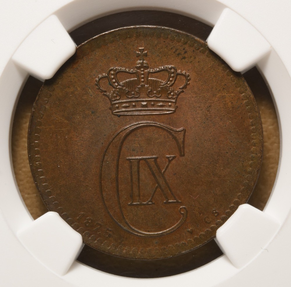 1875 CS Denmark 5 Ore NGC MS63BN