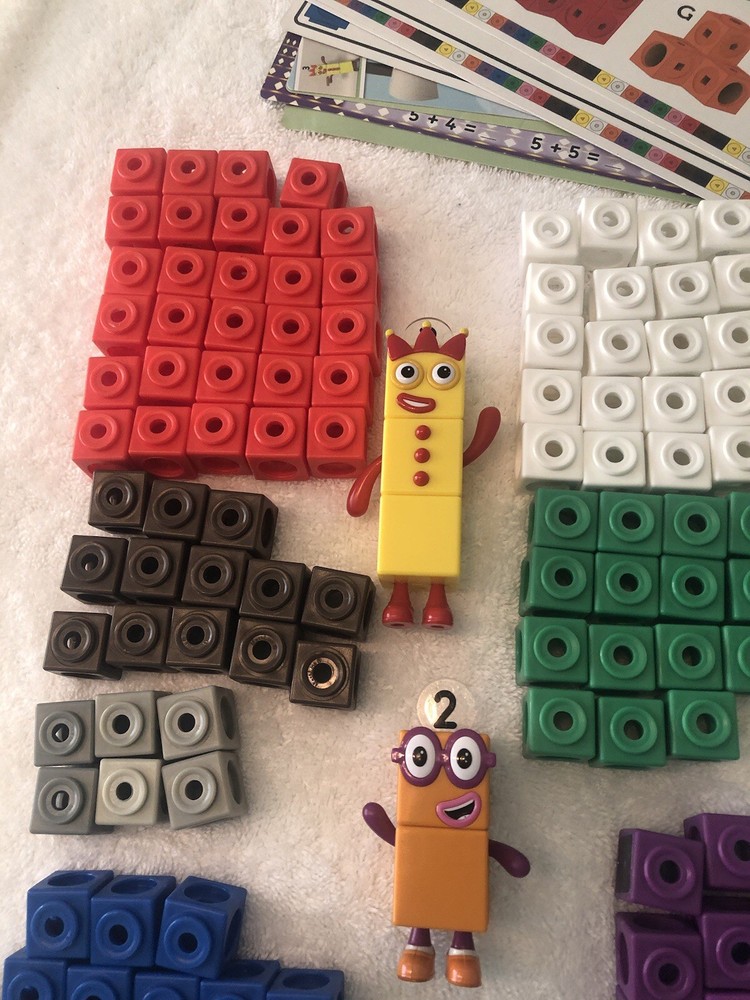 Number Blocks MathLink Cubes Math Counting Toy Lot Learning Resources 250+ parts