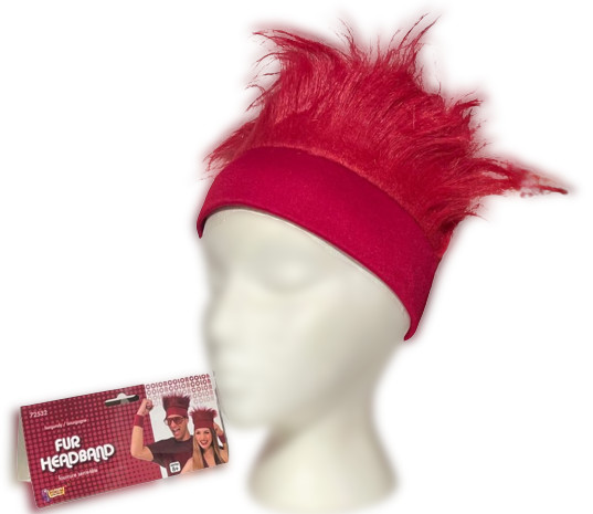 Burgundy Red Fur Headband Funny Clown Wig Punk Spike Hair Hat
