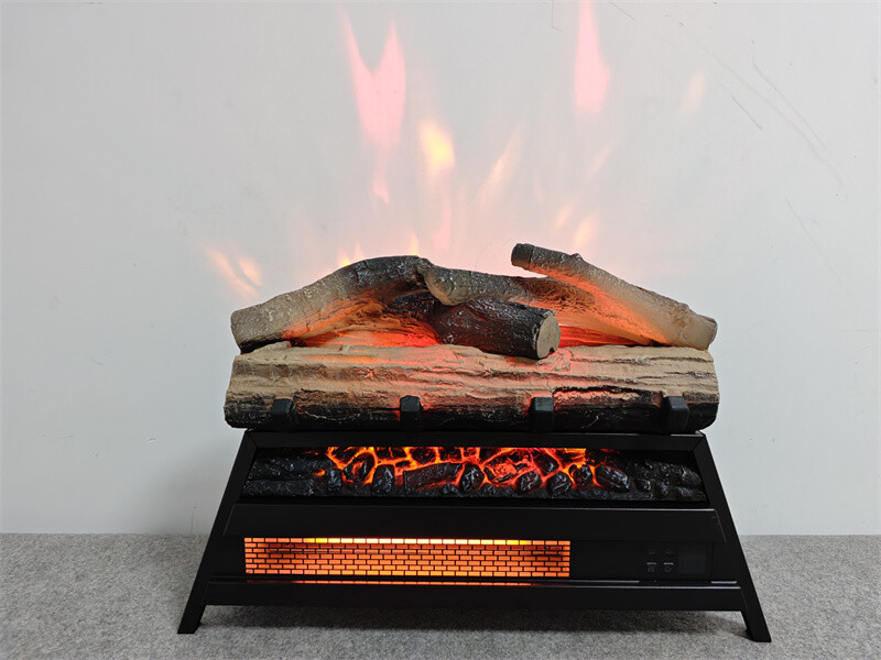 23 in Electric Fireplace Insert Log Heater w/3D Flame Remote & Overheat Function
