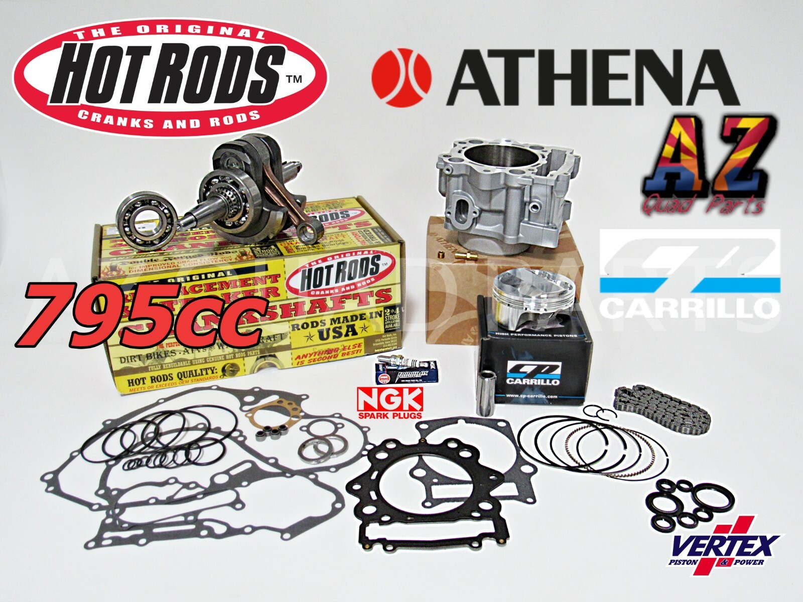 Raptor 700 795cc Big Bore 106.5mm Cylinder CP Piston Stroker Crank Motor Kit 105