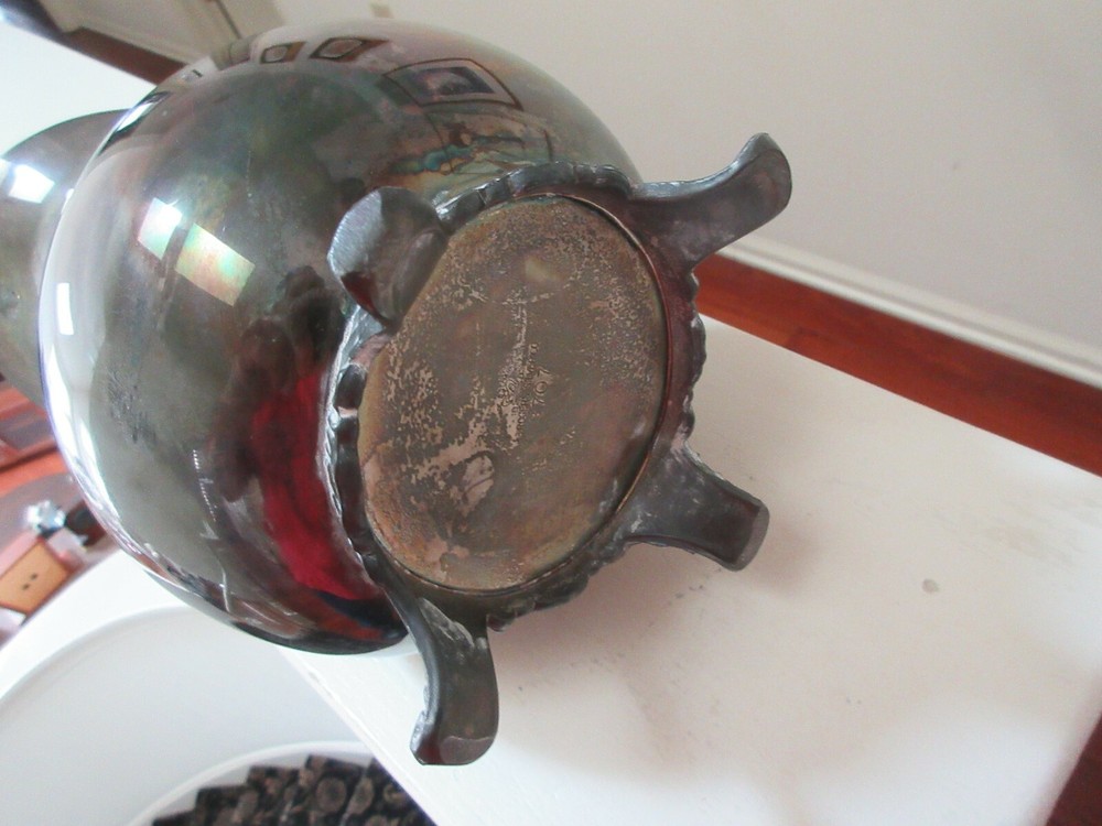 Pitcher , Silver Plated , 4 Footed , 9" High ,19" Circumference , Vintage