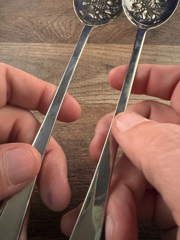 Sheffield Silverplated Salad Server Set Fork Spoon Rattail Pattern