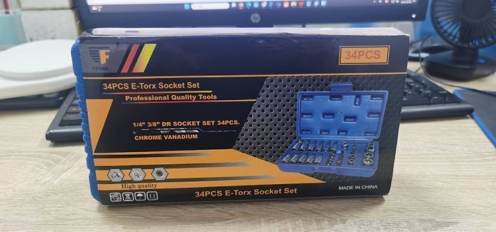 Drive Male Female Torx Star Bit Socket E-Socket Set Handheld Tool 34Pcs For Car