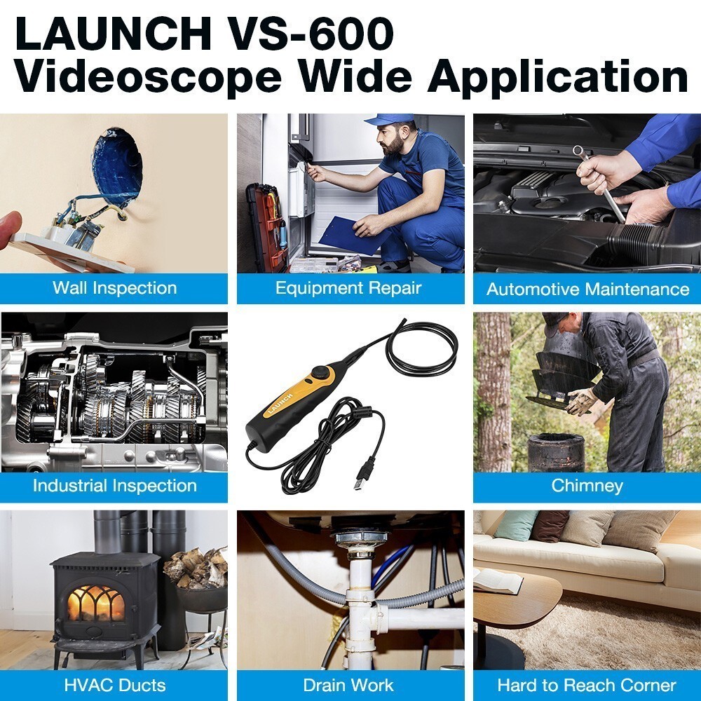 2026 LAUNCH VSP-600 Endoscope 5.5mm Videoscope Borescope Camera Multi-Angle IP67