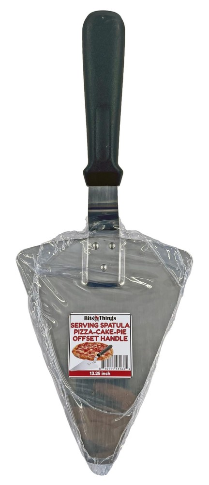 13.25" Extra Large Pizza/Pie/Cake Server with Black Offset Handle | 1 Pack