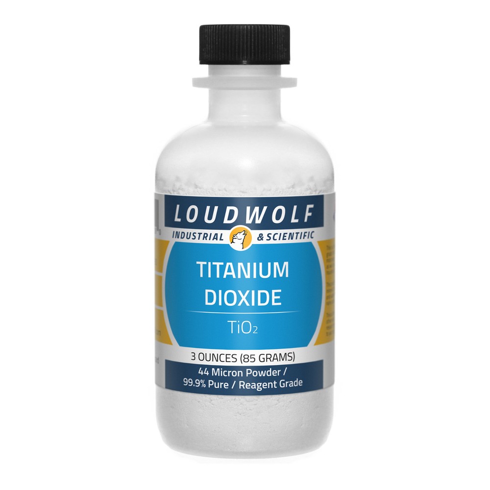 Titanium Dioxide, 3oz, Reagent Grade 99.9% Pure, Sturdy Bottle SHIPS SAME DAY