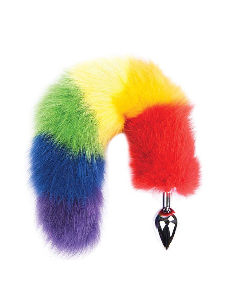 Hott Products Rainbow Foxy Tail Anal Butt Plug Probe