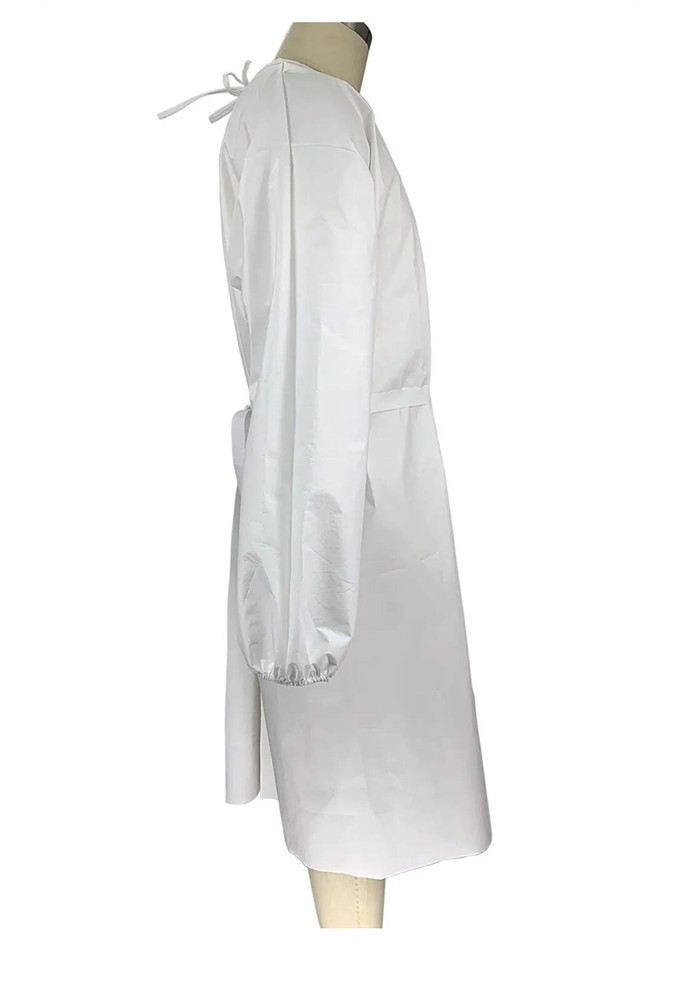5 Isolation Gown Polyester Cloth Size Large Reusable Washable White