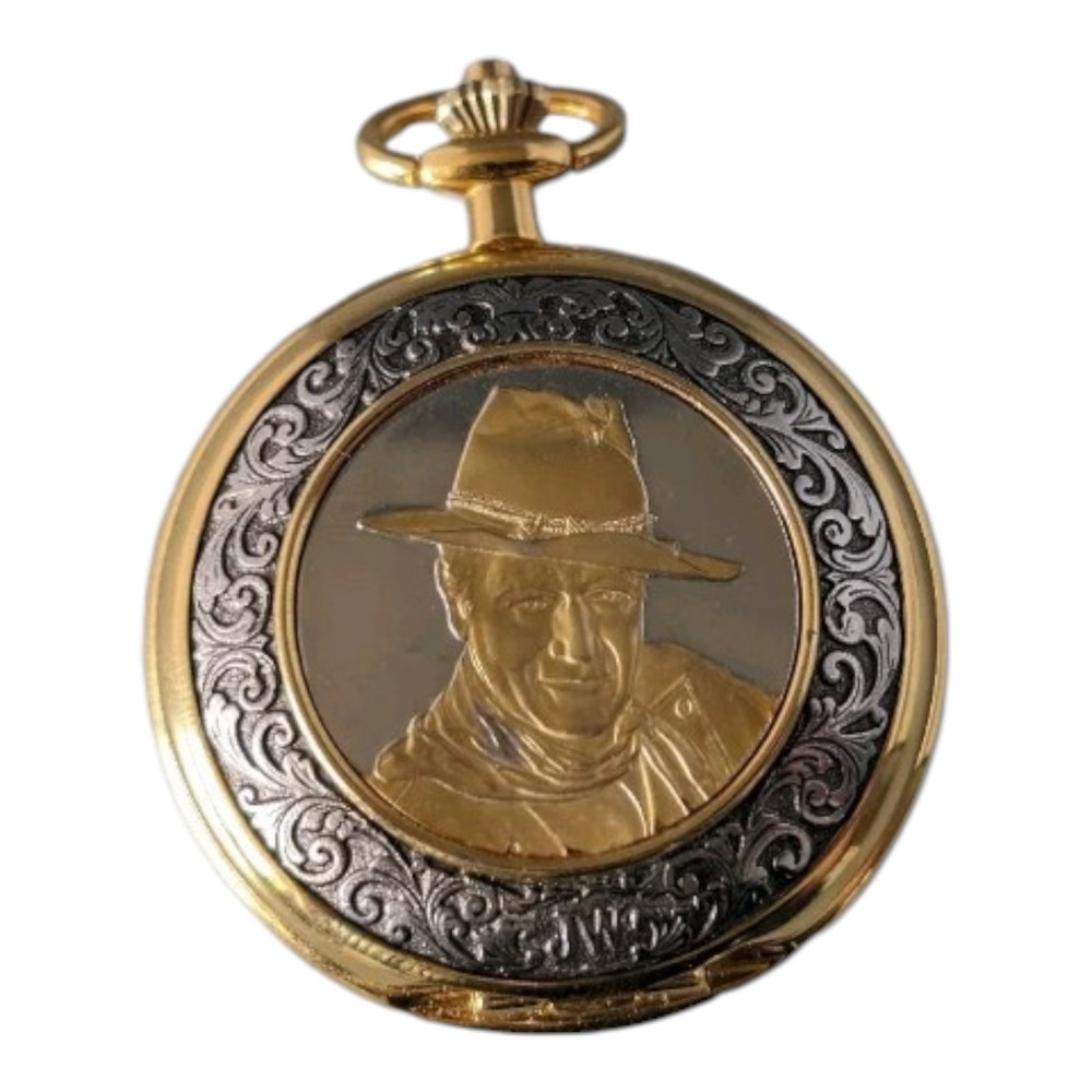 John Wayne Hunter Pocket Watch By The Franklin Mint Working