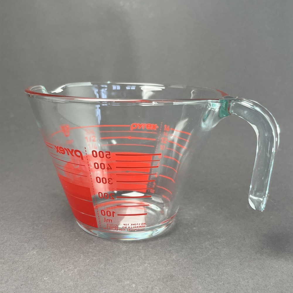 PYREX Measuring, 2 Cups, 16 oz, 500 mL, Red Reverse Read Inside