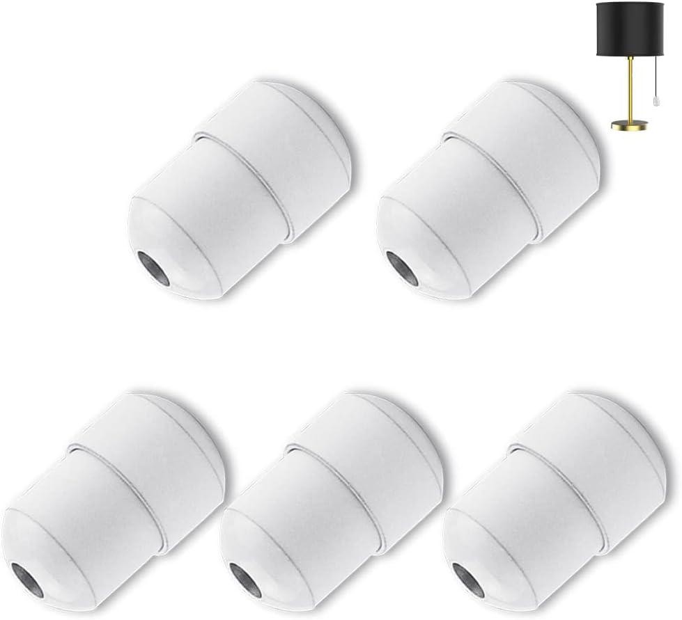 5 PCS Cord Connector for Light Pull, Metal Blind Pull Cord Ends White Light Pull
