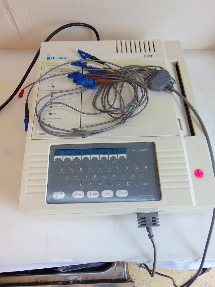 Burdick E350i Interperative Electrocardiograph ECK EKG Machine With Leads S5791x