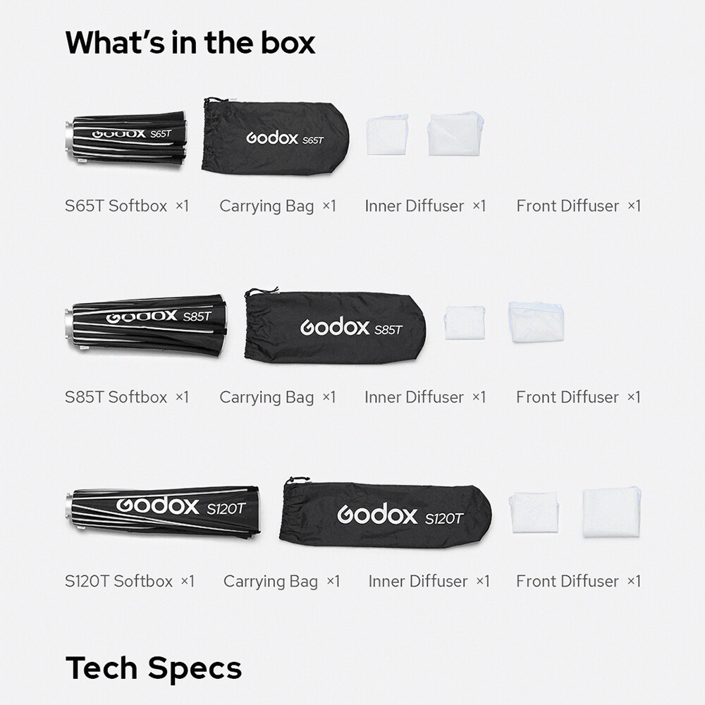 US Godox S85T 85cm Quick Release Umbrella Softbox Diffuser Fr Bowens Flash Light