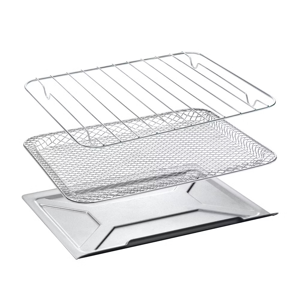 Gourmia 160oz Toaster Oven Air Fryer Gray 4-Slice 11 Cooking Functions