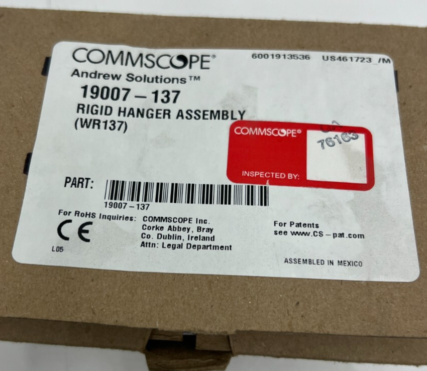 CommScope 19007-137 Rigid Hanger Assembly for WR137 Waveguide Black