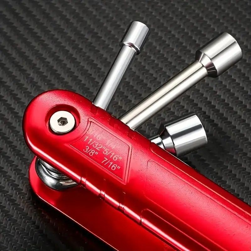1PC Mini Portable Foldable Hex Socket Wrench SAE Aluminum Alloy