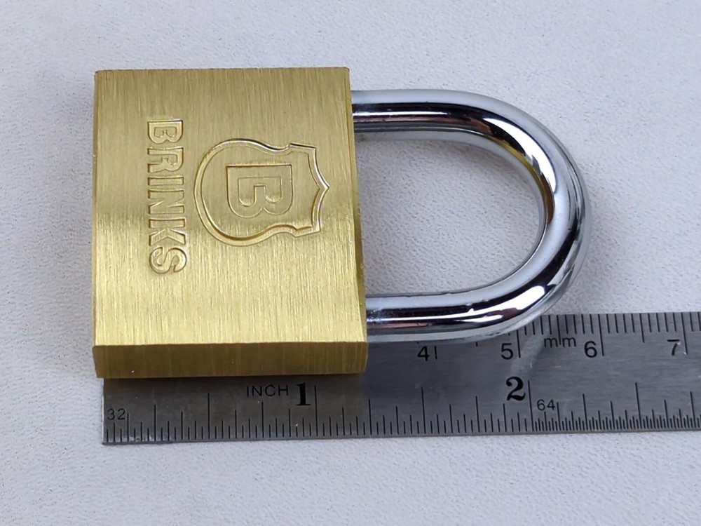 BRINKS Solid Brass Body KEYED LOCK, Weather Resistant, CUT RESISTANT to 2,400lbs