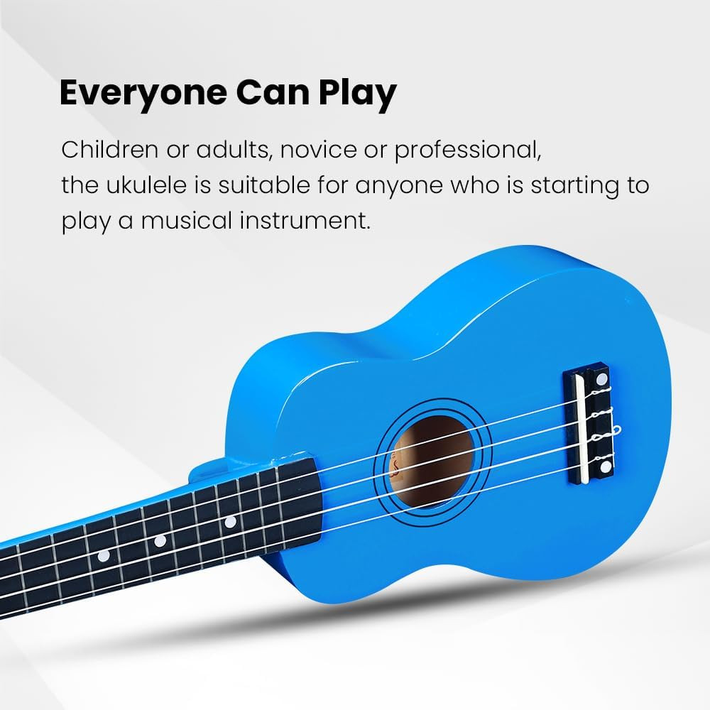 Soprano Ukulele Starter Kit for Beginners with Bag, Clip-On Tuner, Extra Strings