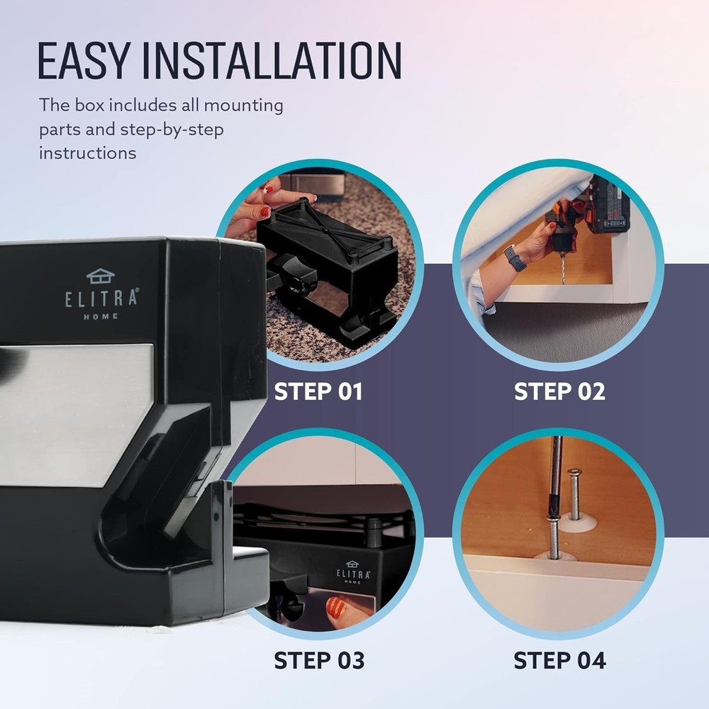 Automatic Under-Counter Can Opener with Blade Sharpener – Space-Saving Design