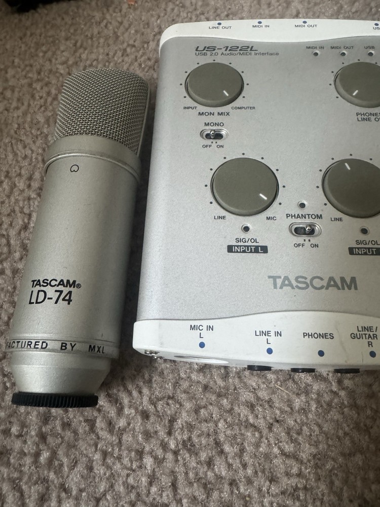 Tascam US-122L USB Audio/Midi Digital Recording Interface With Mic
