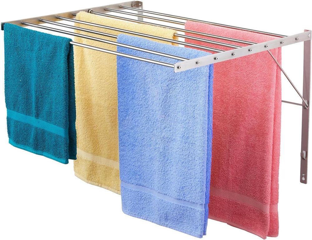 Wall Mounted Clothes Drying Rack - 30" Wide, 20ft Capacity, Sturdy Design