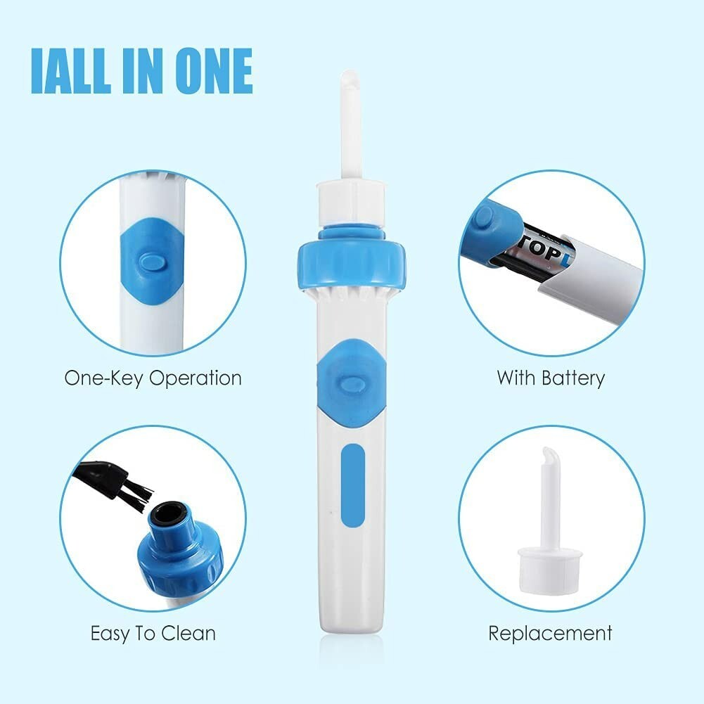 NEW Electric Cordless Vacuum Ear Cleaner Wax Remover Safety Painless Cleaning