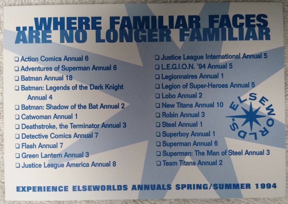 DC Comics Elseworlds Comic Book Advertising Postcard 1994