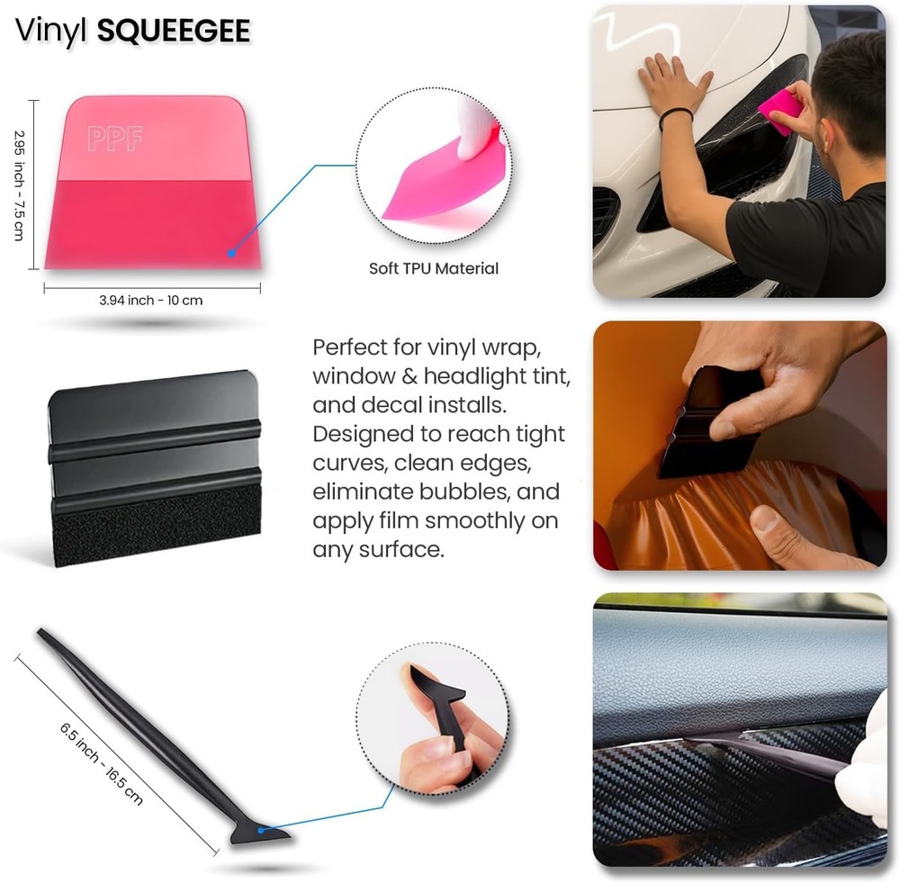 Car Wrapping Squeegee Window Tint Tool Kit Bulldozer Scrubber Paddle