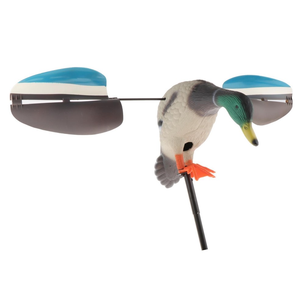 Wind Driven Duck Decoy Simulation Mallard Drake Hunt with Support Pole Pond
