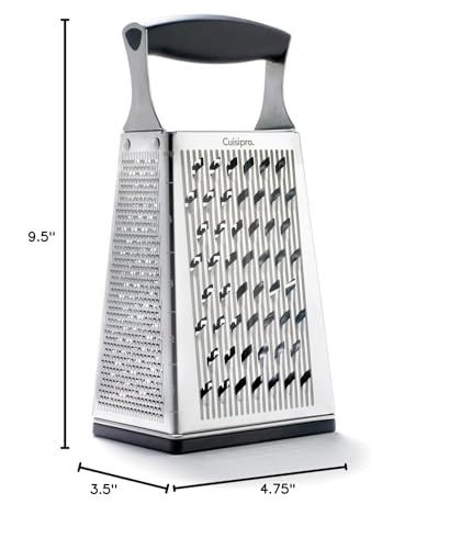 Cuisipro Stainless Steel Cheese Grater with Handle, Regular,