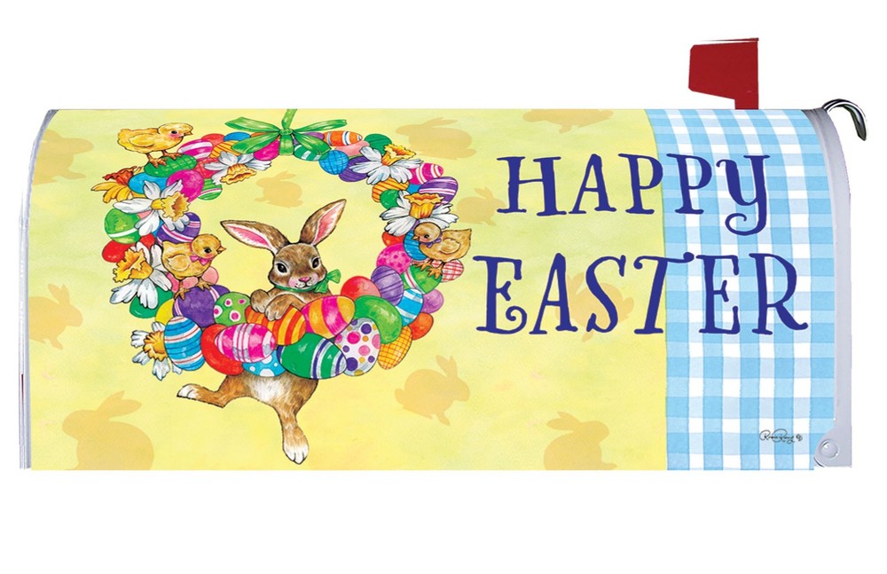 Bunny Wreath Mailbox Cover