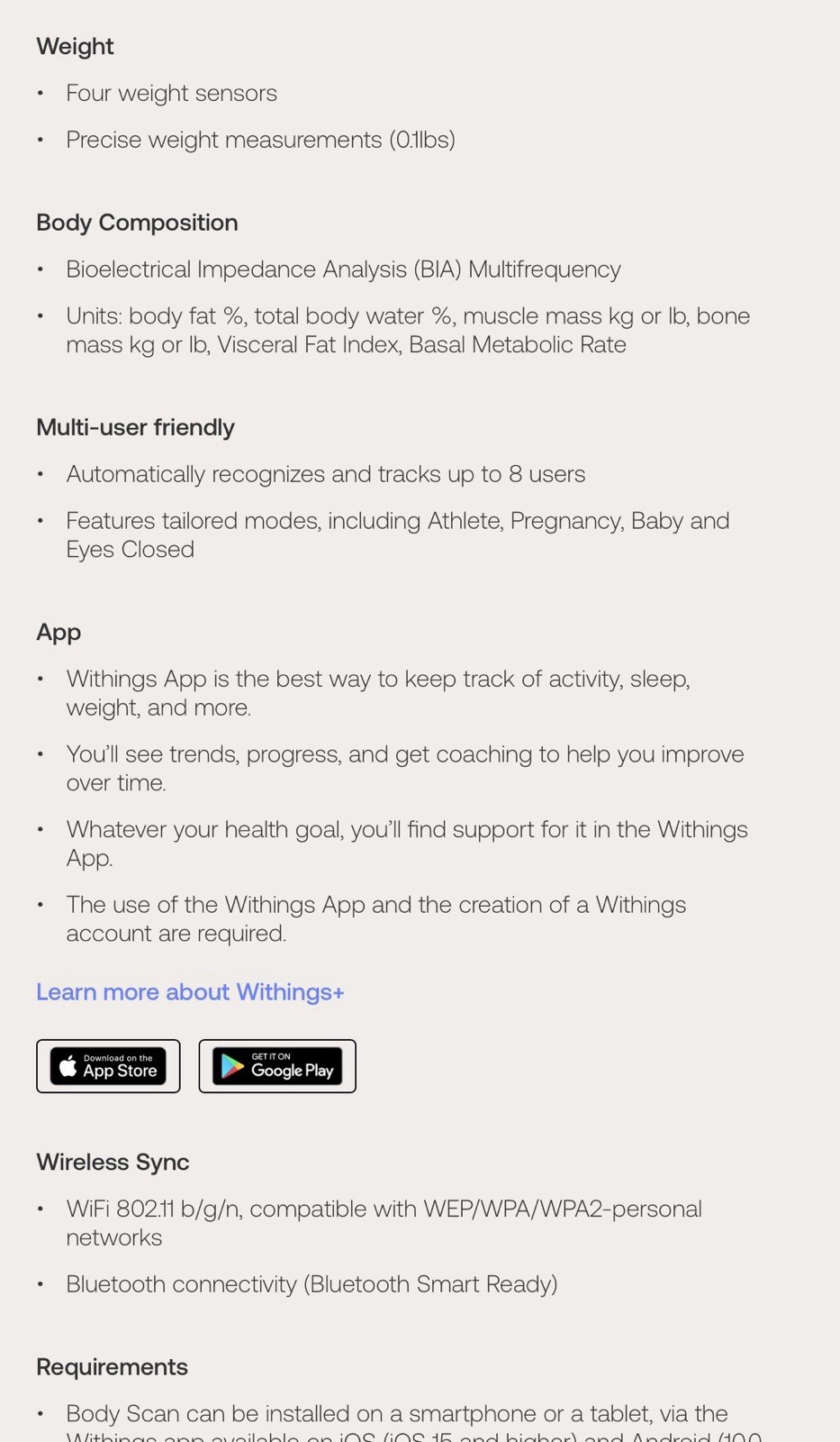 WITHINGS Body Scan - Smart Scale with Segmental Body Composition Analysis