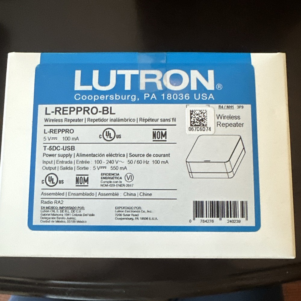 Lutron L-REPPRO-BL Wireless Repeater