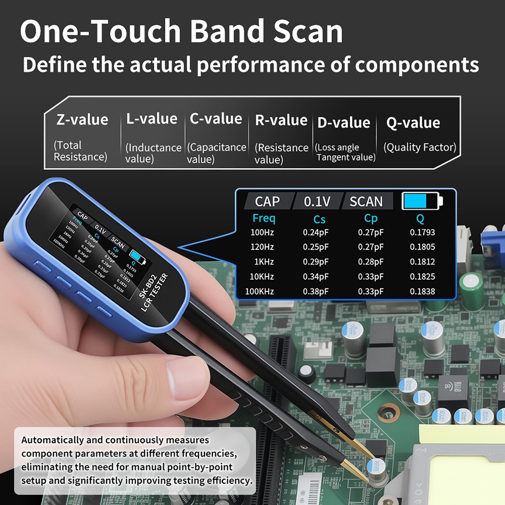 Digital Tweezers Meter With 7 Waveforms Output For Component Testing