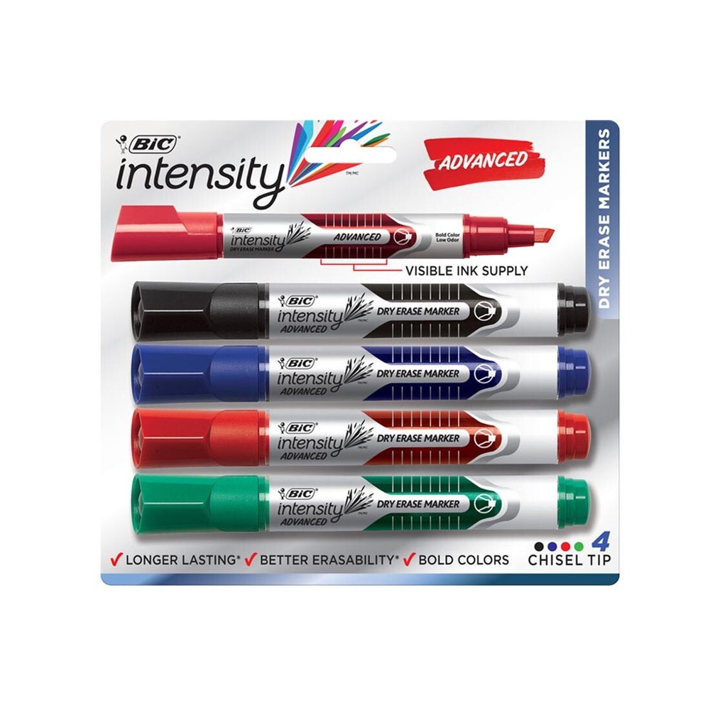 Bic Intensity Advanced Dry Erase Chisel Tip Markers