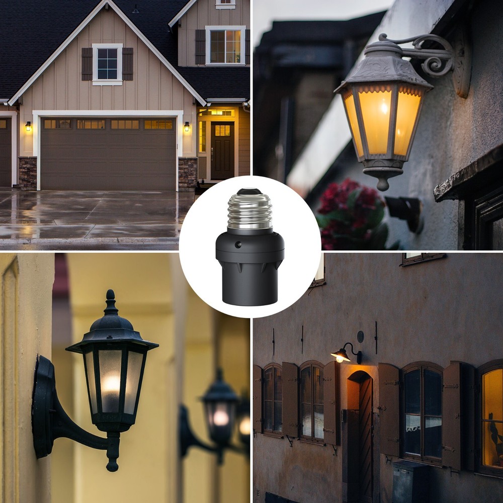 DEWENWIL 6 Pack Dusk to Dawn Light Socket Light Bulb Socket Compatible Black