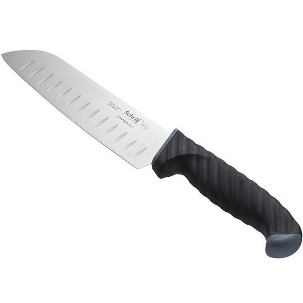 Schraf  7" Granton Edge Santoku Knife with TPRgrip Handle