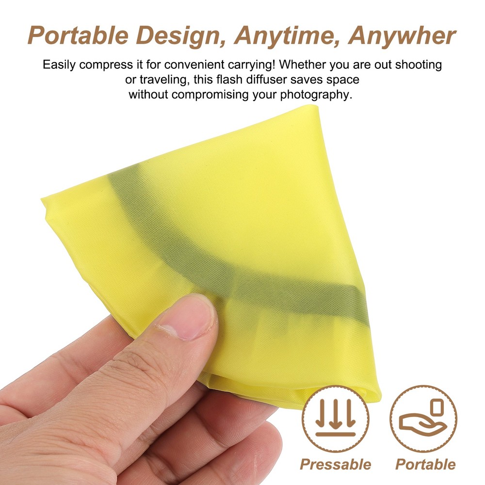 5pcs 6.3" x 6.3" Soft Mini Flash Bounce Diffuser Cap, for Flashlight, Yellow