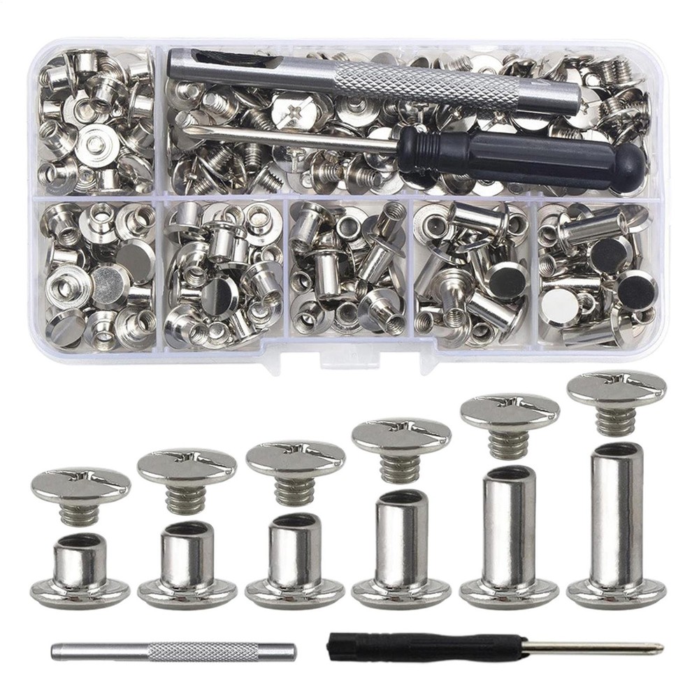110Sets Chicago Screws Leather Rivets Assorted Screw Rivets Chicago Binding