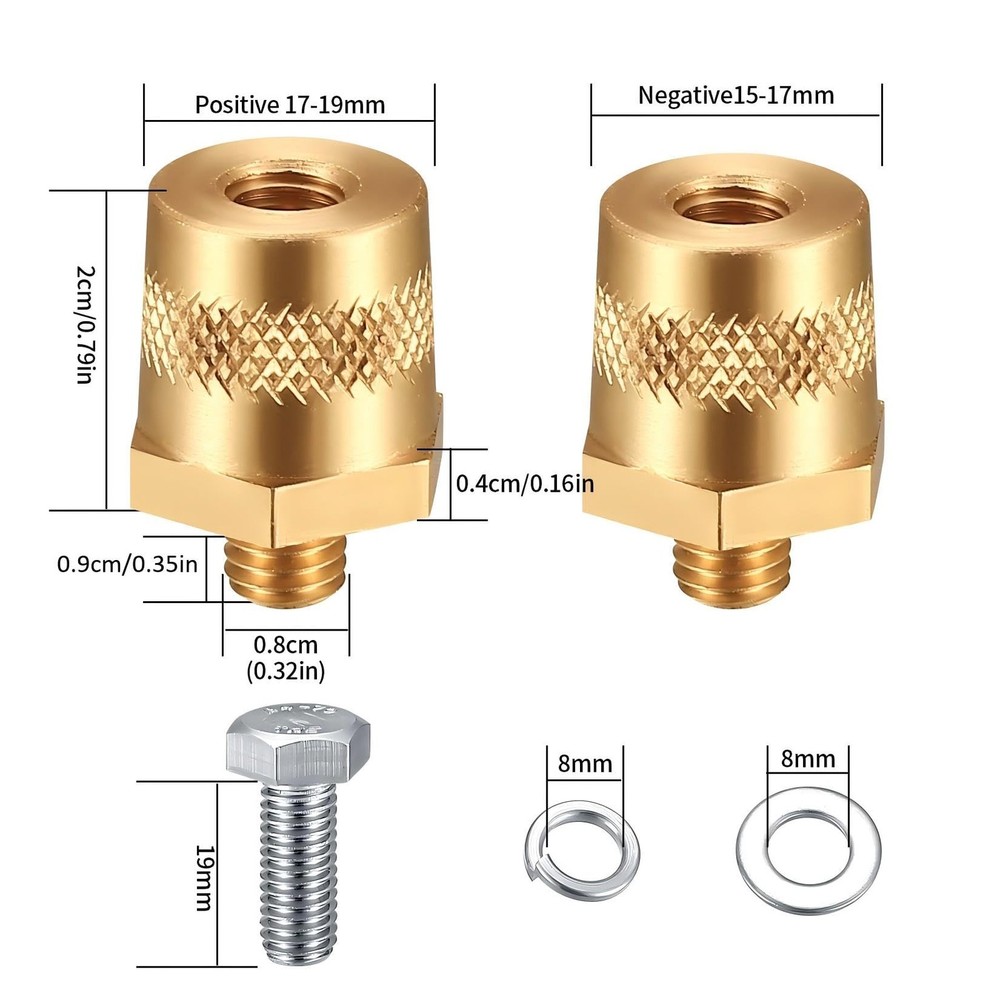2 Packs Battery Terminal Connectors Set, Auto Post Terminals Post...