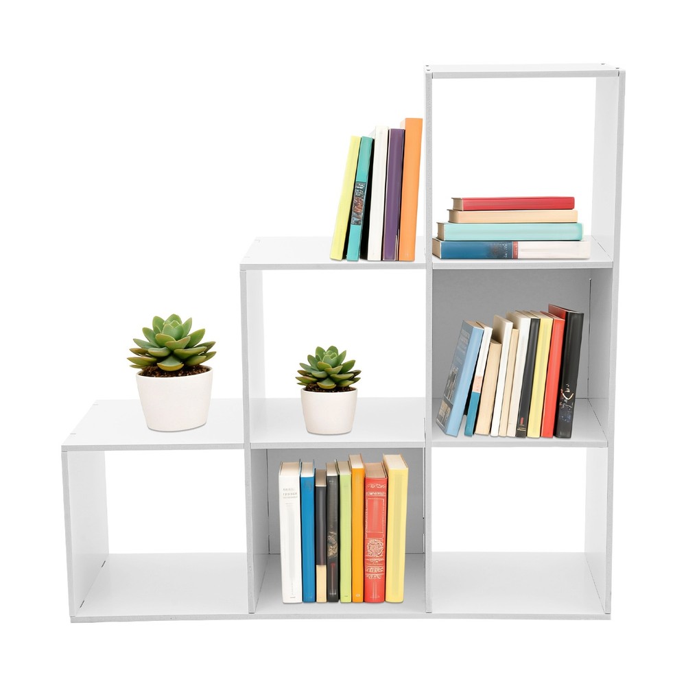 6-Cube Storage Organizer, Bookcase, Display Compartment, Open Back, Home Office.