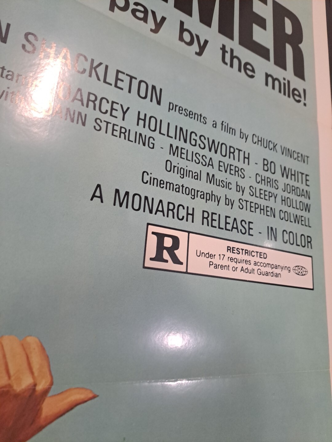 BLUE SUMMER. Sexploitation ORIGINAL 1973 Movie Poster Tri-folded 27x41 1sh