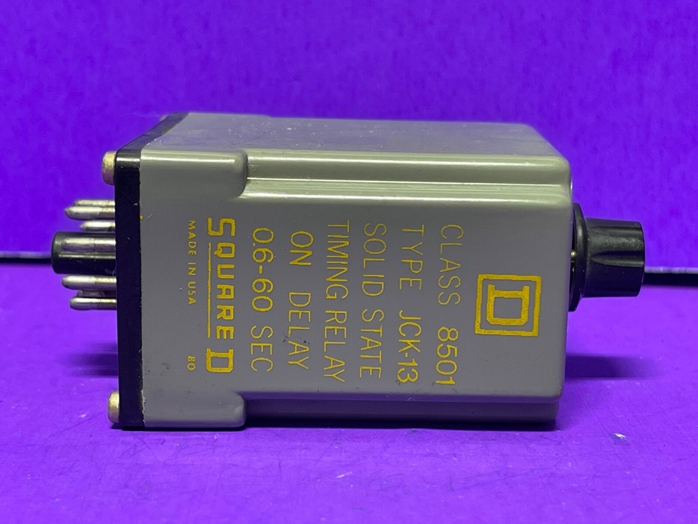 Square D 8501 JCK-13 Solid State Timing Relay On Delay 0.6-60 Sec