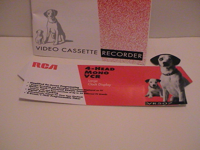 RCA VCR MODEL 507 VIDEO CASSETTE RECORDER ELECTRONIC OWNERS USERS MANUAL & GUIDE