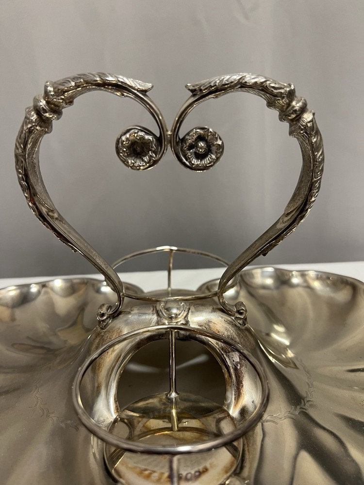Large Victorian Walker & Hall Silver Plated Double Strawberry Server