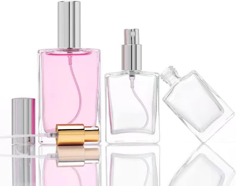 2 Pack Clear Glass Perfume Atomizer,50ml Empty Refillable Perfume Spray Bottle f