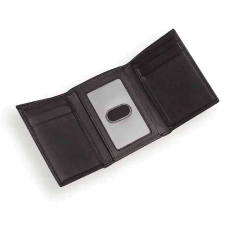 SWISSGEAR Trifold Wallet - Black Leather RFID Blocking Solid Pattern New